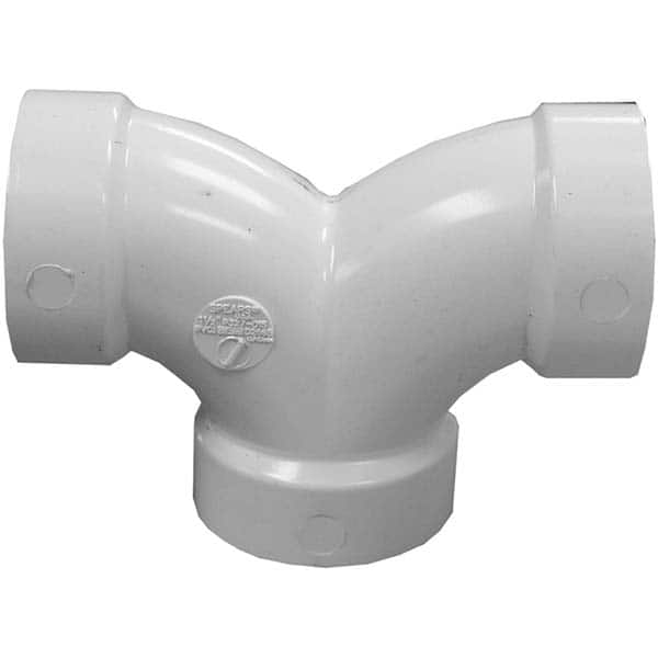 Plastic Pipe Fittings; Fitting Type: Elbow; Fitting Size: 1-1/2 in; Material: PVC; End Connection: Hub x Hub x Hub; Color: White