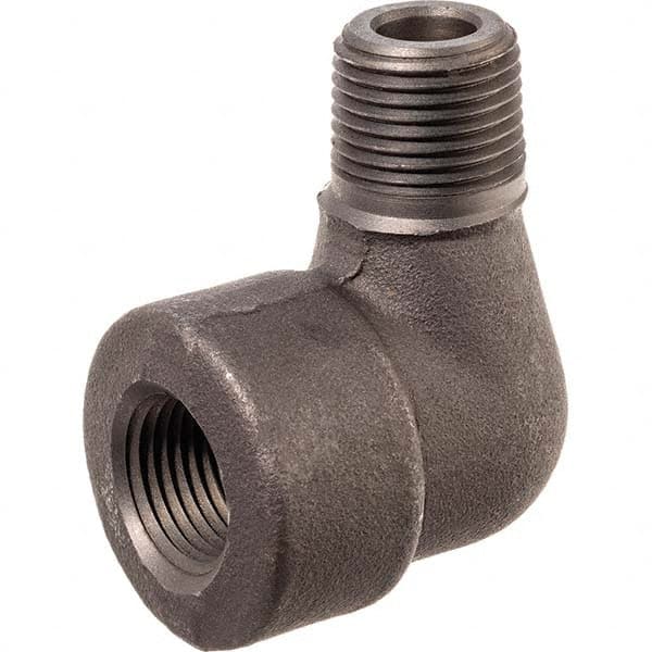 Black 90 ° Street Elbow: 3/8″, Threaded Steel, Black Finish, Class 3000, ANSI/ASME B1.20.1, ANSI/ASME B16.11-MSS SP-83 & ASTM A105