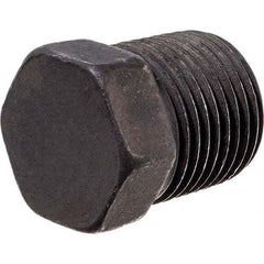 Black Hex Plug: 1/2″, Threaded Steel, Black Finish, Class 3000, ANSI/ASME B1.20.1, ANSI/ASME B16.11-MSS SP-83 & ASTM A105