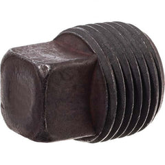 Black Square Plug: 1/4″, Threaded Steel, Black Finish, Class 3000, ANSI/ASME B1.20.1, ANSI/ASME B16.11-MSS SP-83 & ASTM A105