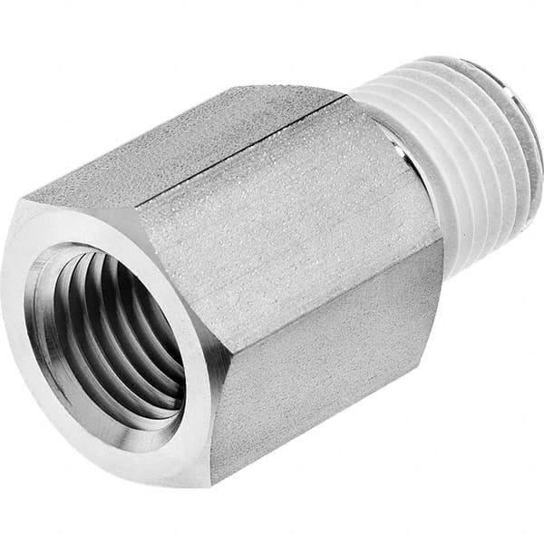 Pipe Adapter: 1/8″ Fitting, 316 Stainless Steel FNPT x MNPT, 6,100 psi