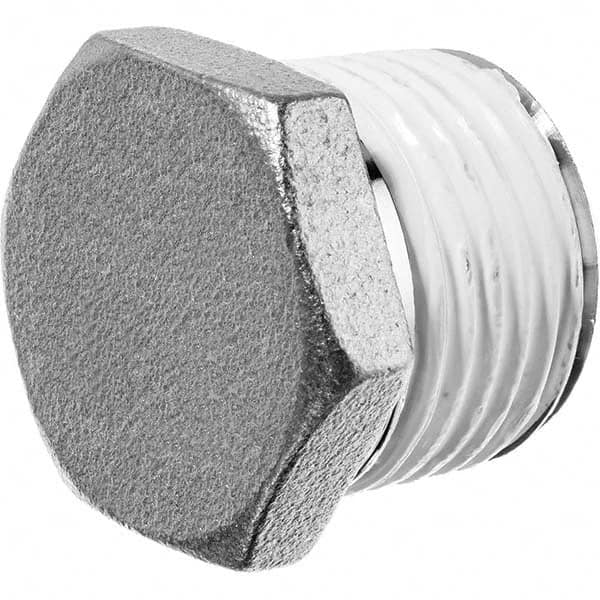 Pipe Hex Plug: 1/4″ Fitting, 316 Stainless Steel MNPT with Thread Sealant, 150 psi