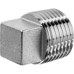 Pipe Square Head Plug: 3/4″ Fitting, 316 Stainless Steel MNPT, Threaded, ASME B1.20.1 & ASTM A351, 150 psi