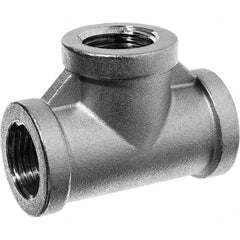 Pipe Tee: 3/4″ Fitting, 304 Stainless Steel MNPT x FNPT x FNPT, Threaded, ASME B1.20.1 & ASTM A351, 150 psi