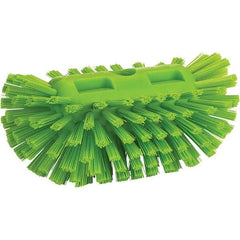 Vikan - 1-1/2" Bristle Length, Polyester Utility Scrub Brush - 8" Long x 5-1/2" Wide Head, 8" OAL, Green, Polypropylene Block - Best Tool & Supply