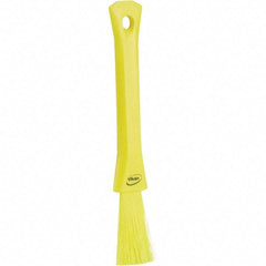 Vikan - 2-1/4" Bristle Length, Polyester Detail Brush - 1-1/4" Long x 0.4" Wide Head, 8.07" OAL, Ergonomic Handle, Yellow, Polypropylene Block - Best Tool & Supply