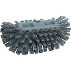 Vikan - 1-1/2" Bristle Length, Polyester Utility Scrub Brush - 8" Long x 5-1/2" Wide Head, 8" OAL, Gray, Polypropylene Block - Best Tool & Supply