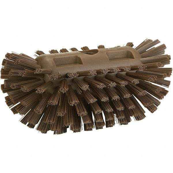 Vikan - 1-1/2" Bristle Length, Polyester Utility Scrub Brush - 8" Long x 5-1/2" Wide Head, 8" OAL, Brown, Polypropylene Block - Best Tool & Supply