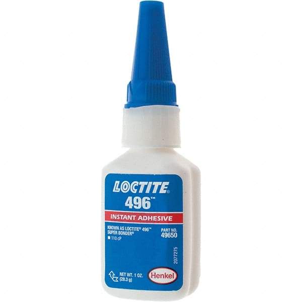 Loctite - 1 oz Bottle Clear Instant Adhesive - 496 SUPERBONDER 1OZ LOCTITE SPRBNDR ADHS - Best Tool & Supply