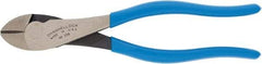 Channellock - 8" OAL, 3/16" Capacity, Diagonal Cutter - 25/32" Jaw Length x 1-3/16" Jaw Width, Round Head, Plastic Dipped Handle - Best Tool & Supply