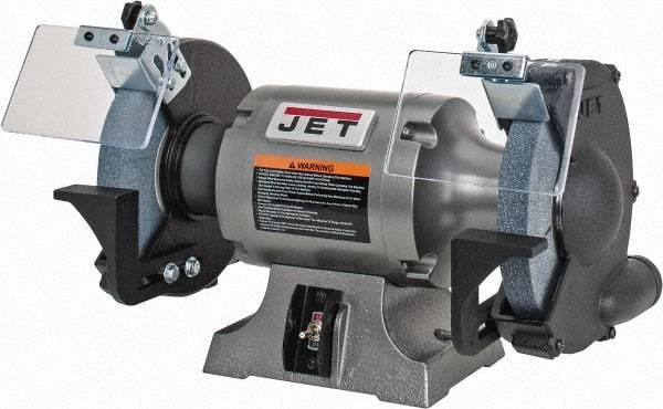 Jet - 8" Wheel Diam x 1" Wheel Width, 1 hp Grinder - 5/8" Arbor Hole Diam, 1 Phase, 3,450 Max RPM, 115 Volts - Best Tool & Supply