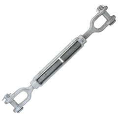 Turnbuckles; Turnbuckle Type: Jaw & Jaw; Working Load Limit: 15200 lb; Thread Size: 1-1/4-12 in; Turn-up: 12 in; Closed Length: 29.54 in; Material: Steel; Finish: Galvanized