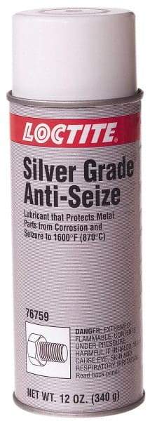 Loctite - 12 oz Aerosol High Temperature Anti-Seize Lubricant - Silver Colored, 1,600°F, Silver Colored, Water Resistant - Best Tool & Supply