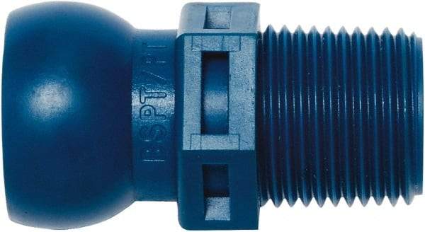 Loc-Line - 1/2" Hose ID, Male to Female Coolant Hose Connector - 3/8" BSPT, For Loc-Line Modular Hose Systems - Best Tool & Supply