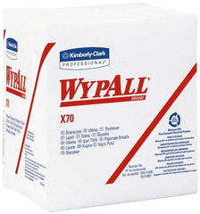 WypAll - X70 1/4 Fold Shop Towel/Industrial Wipes - Poly Pack, 12-1/2" x 12-1/2" Sheet Size, White - Best Tool & Supply