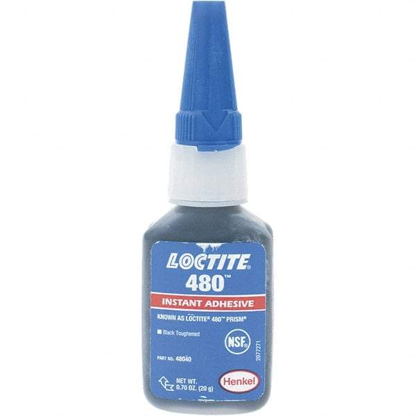 Loctite - 20gr Bottle Black Instant Adhesive - 480 PRISM 20G NON NSF LOCTIT PRISM INST ADH - Best Tool & Supply