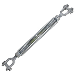 Turnbuckles; Turnbuckle Type: Jaw & Jaw; Working Load Limit: 5200 lb; Thread Size: 3/4-12 in; Turn-up: 12 in; Closed Length: 22.60 in; Material: Steel; Finish: Galvanized