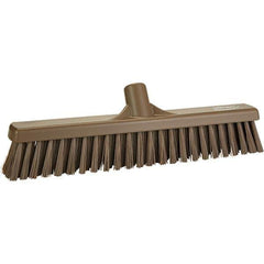 Vikan - 16" Fine Particle Polyester Push Broom - 2" Bristle Length, Plastic Block, European Threaded Handle Connection, Handle Sold Separately - Best Tool & Supply