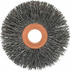 Brush Research Mfg. - 2-1/2" OD, 1/2" Arbor Hole, Crimped Stainless Steel Wheel Brush - Best Tool & Supply