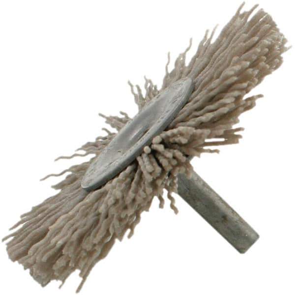 Brush Research Mfg. - 2-1/2" OD, Crimped Abrasive Nylon Wheel Brush - 7/16" Face Width, 11/16" Trim Length, 25,000 RPM - Best Tool & Supply