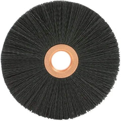 Brush Research Mfg. - 1-1/2" OD, 1/4" Arbor Hole, Crimped 6-12 Nylon Wheel Brush - 1/4" Face Width, 1/2" Trim Length, 20,000 RPM - Best Tool & Supply