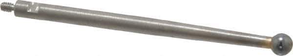 TESA Brown & Sharpe - 3mm Ball Diam, Carbide, Ball Test Indicator Contact Point - 1-7/16" Contact Point Length, Use with Brown & Sharpe BesTest 599 Series - Best Tool & Supply