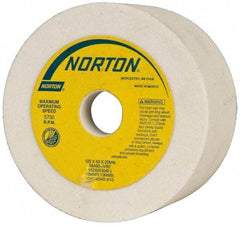 Norton - 4" Diam, 20mm Hole Size, 2" Overall Thickness, 80 Grit, Type 6 Tool & Cutter Grinding Wheel - Medium Grade, Aluminum Oxide, J Hardness, Vitrified Bond, 5,730 RPM - Best Tool & Supply