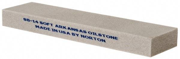 Norton - 4" Long x 1" Wide x 3/8" Thick, Novaculite Sharpening Stone - Rectangle, Extra Fine Grade - Best Tool & Supply