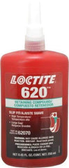 Loctite - 250 mL Bottle, Green, Medium Strength Liquid Retaining Compound - Series 620, 24 hr Full Cure Time, Heat Removal - Best Tool & Supply