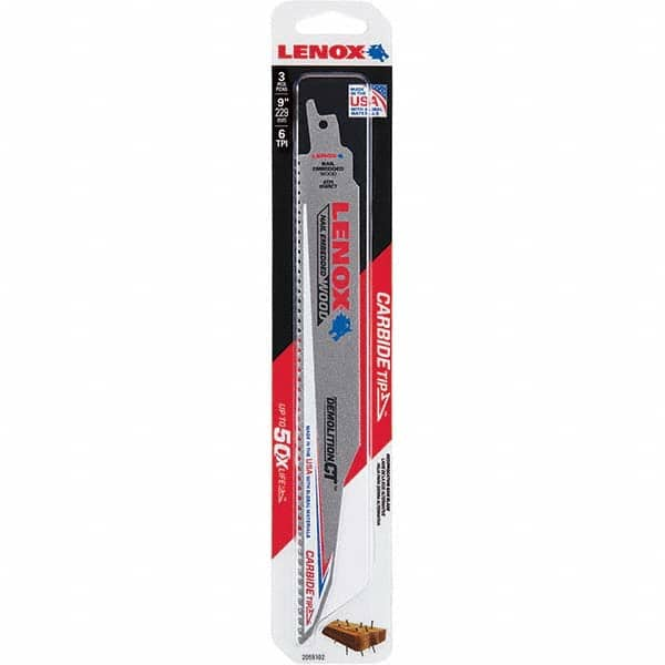 Lenox - Reciprocating Saw Blades Blade Material: Carbide Blade Length (Inch): 9 - Best Tool & Supply