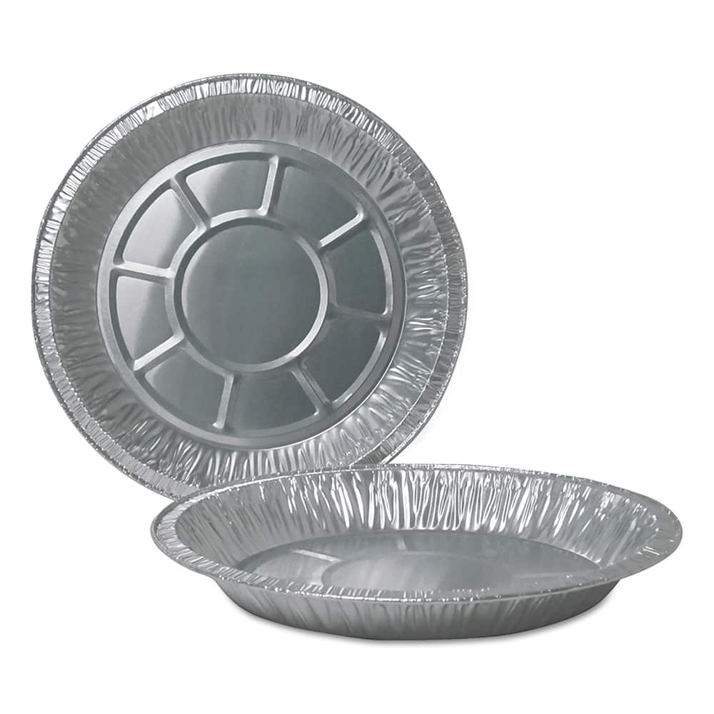 Durable Packaging - Food Containers; Type: Deep Pie Pan ; Shape: Round ; Volume Range: Smaller than 64 oz. ; Height (Decimal Inch): 1.000000 ; Diameter/Width (Decimal Inch): 10.0000 ; Material Family: Aluminum - Exact Industrial Supply