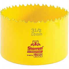 Starrett - 3-1/2" Diam, 2" Cutting Depth, Hole Saw - High Speed Steel Saw, Toothed Edge - Best Tool & Supply