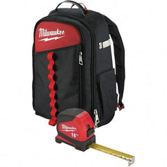 Milwaukee Tool - 22 Pocket Black & Red Ballistic Nylon Backpack Tool Bag - 11" Wide x 7-7/8" Deep x 19-5/8" High - Best Tool & Supply