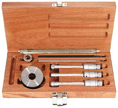 TESA Brown & Sharpe - 0.8 to 1.6", TiN Coated, Hole Mechanical Inside Micrometer Set - 0.0001 & 0.0002" Graduation, 6" Extension Rod Length, (1) Setting Ring Included - Best Tool & Supply