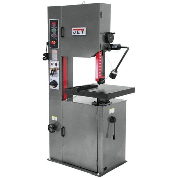 Jet - 15-1/2 Inch Throat Capacity, Variable Speed Pulley Vertical Bandsaw - 82 to 330 (Low), 985 to 3950 (High) SFPM, 2 HP, Three Phase - Best Tool & Supply