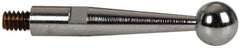 TESA Brown & Sharpe - 3mm Ball Diam, Steel, Ball Test Indicator Contact Point - 1/2" Contact Point Length, Use with Brown & Sharpe BesTest 599 Series - Best Tool & Supply