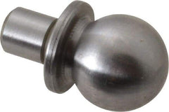 Jergens - 1/2" Ball Diam, 1/4" Shank Diam, Steel Construction Tooling Ball - 5/8" Ball Center to Shank Bottom, 5/16" Ball Center to Shoulder Bottom, with Shoulder - Best Tool & Supply