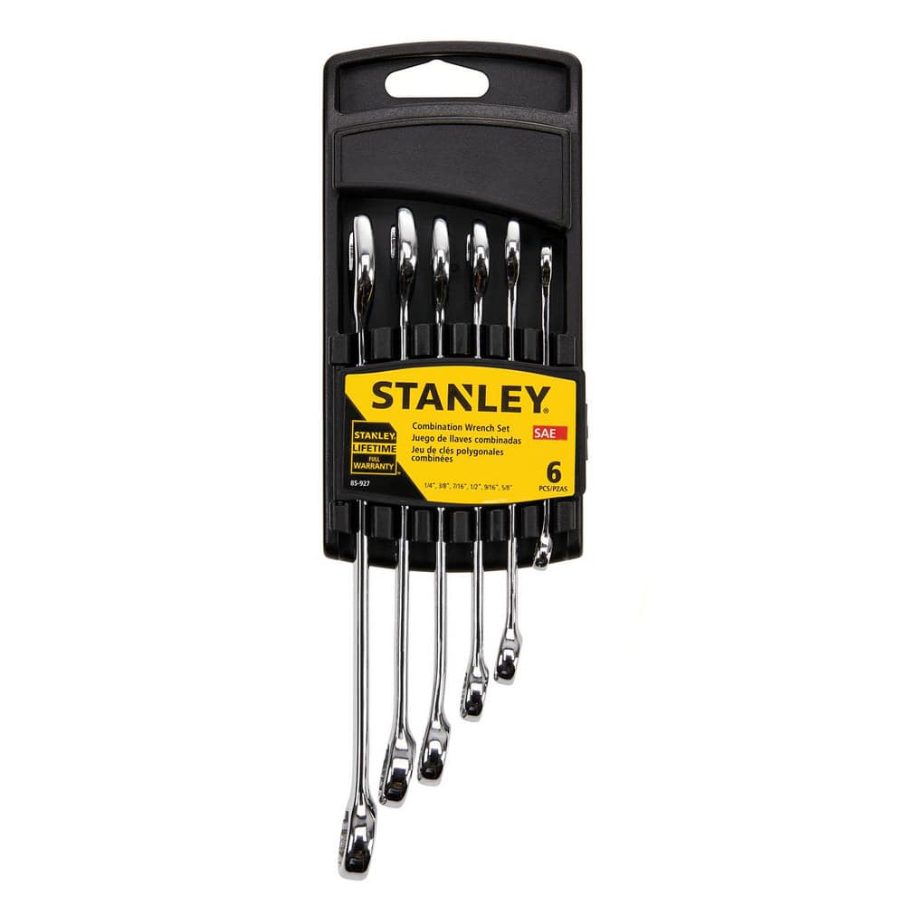 Wrench Sets; Set Type: Combination Wrench; System Of Measurement: Inch; Container Type: Carded; Wrench Size: 1/4 in; 5/8 in; 9/16 in; 1/2 in; 3/8 in; 7/16 in; Material: Chrome Vanadium Steel; Finish: Chrome-Plated; Overall Length: 9.5 in; Non-sparking: No