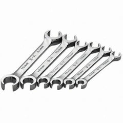 SK - 6 Piece, Flare Nut Wrench Set - Metric System of Measurement, Chrome Finish - Best Tool & Supply