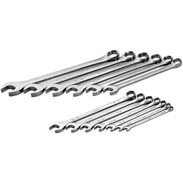 SK - 13 Piece, 1/4 to 1", Combination Wrench Set - Inch System of Measurement, Chrome Finish - Best Tool & Supply