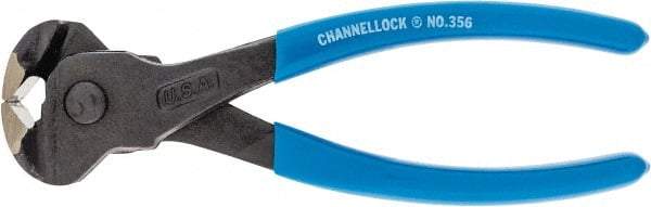 Channellock - 6" OAL, End Cutting Pliers - 11/32" Jaw Length x 1-3/8" Jaw Width, Plastic Dipped Handle - Best Tool & Supply