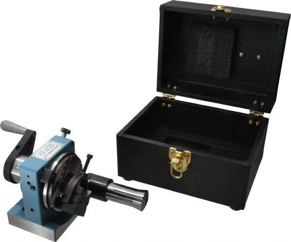 Harig - 5C Compatible, 24 Increment, Horizontal Combination V-Block & Collet Indexer - 3" High Center, 1" Max Collet Capacity, 4" Wide x 3-1/2" Deep Base, 5-5/8" Overall Height, Manual & Motorized Operation - Best Tool & Supply