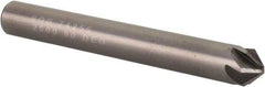 SGS - 1/4" Head Diam, 1/4" Shank Diam, 6 Flute 90° Solid Carbide Countersink - Bright Finish, 2" OAL, Single End, Straight Shank, Right Hand Cut - Best Tool & Supply