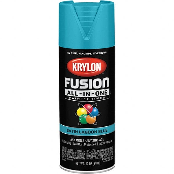 Acrylic Enamel Spray Paint: Lagoon Blue, Satin, 12 oz Use on Spray