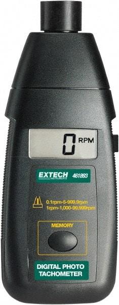 Extech - Accurate up to 0.05%, Noncontact Tachometer - 6.7 Inch Long x 2.8 Inch Wide x 1-1/2 Inch Meter Thick, 5 to 99,999 RPM Measurement - Best Tool & Supply