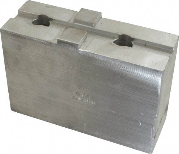 H & R Manufacturing - Tongue & Groove Attachment, Square Soft Lathe Chuck Jaw - Aluminum, 3" Btw Mount Hole Ctrs, 5-5/8" Long x 2" Wide x 3-3/16" High, 1/2" Groove - Best Tool & Supply