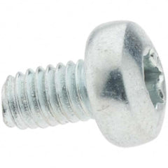 M3x0.5 Coarse 30mm Long 6-Lobe Pin Thread Cutting Screw 12L14 Steel, Pan Head, Self Drilling Point, Zinc-Plated