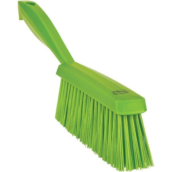 Vikan - 14" OAL, Polyester Staple Set Bench Brush - 2" Bristle Length, 6-3/8" Long Head, Straight Polypropylene Handle, Lime Green - Best Tool & Supply