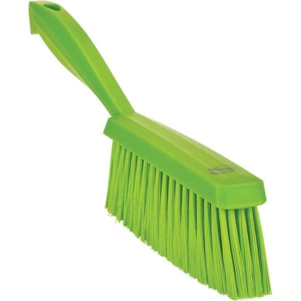 Vikan - 14" OAL, Polyester Staple Set Bench Brush - 2" Bristle Length, 6-3/8" Long Head, Straight Polypropylene Handle, Lime Green - Best Tool & Supply