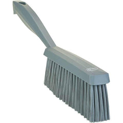 Vikan - 14" OAL, Polyester Staple Set Bench Brush - 2" Bristle Length, 6-3/8" Long Head, Straight Polypropylene Handle, Gray - Best Tool & Supply